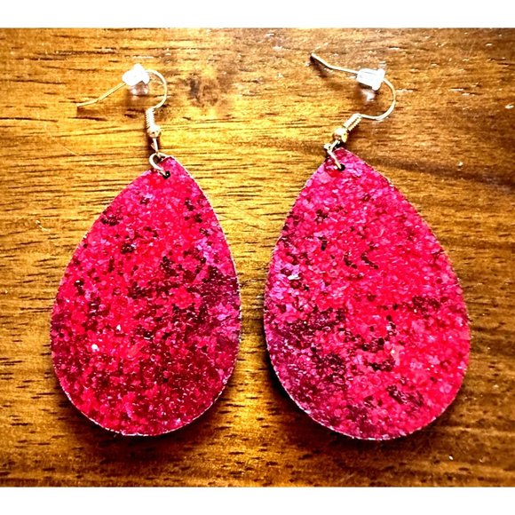 Rudolph Reindeer Earrings Christmas Handmade Whimsical Hooks Glitter Acc… - Picture 11 of 11